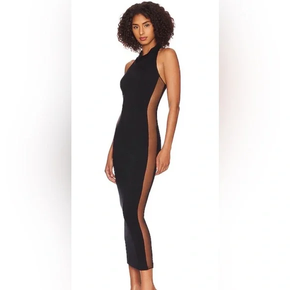 revolve black midi dress Dries Van Noten // Geometric One Shoulder Dress – VSP Consignment main image 0
